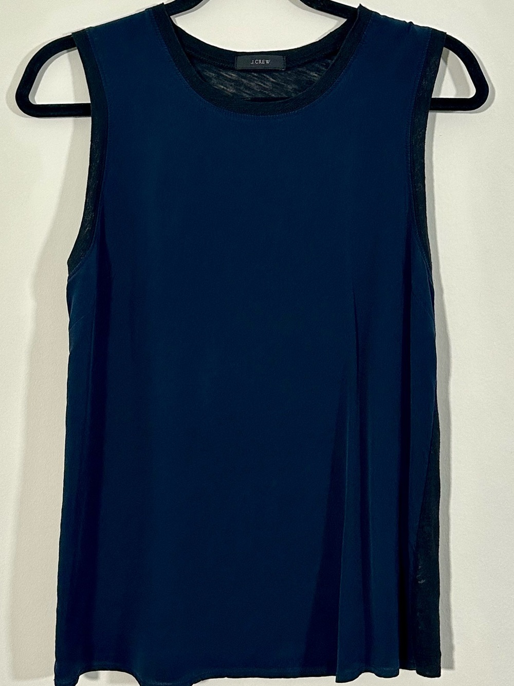 J. Crew Navy Crewneck Silk Linen Tank M Lightweight